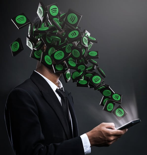 A frustrated person receiving a large data bill with multiple streaming service logos floating around them.