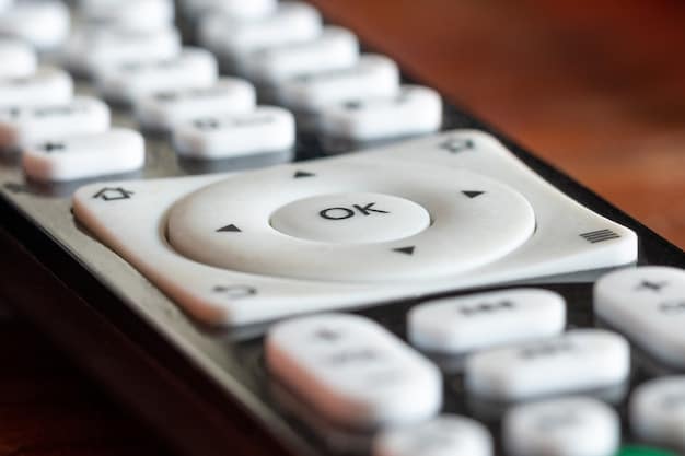 A close-up shot of a remote control with buttons for various streaming services, highlighting the choices available to consumers.