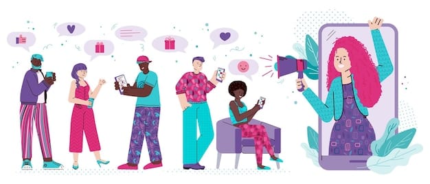 A collage of images featuring various social media influencers across different platforms (YouTube, Instagram, TikTok) creating content and interacting with their followers.