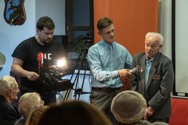 A director mentoring a young filmmaker on set, overseeing the blocking of a scene. The atmosphere is collaborative and supportive, emphasizing hands-on learning.