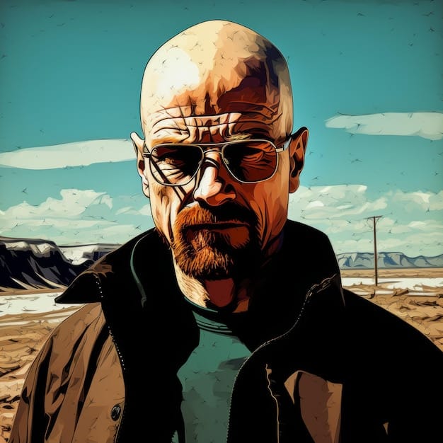 Close-up shot of Walter White from 