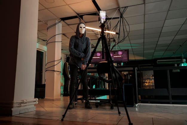 A detailed close-up of a director filming a tense scene on the set of a high-budget cable original drama, showcasing the sophisticated equipment and meticulous attention to detail.