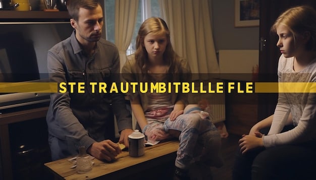 A split image. On one side, a family is grieving together, representing real people affected by crime. On the other side, scenes from a high-production TV series highlight the storytelling allure.