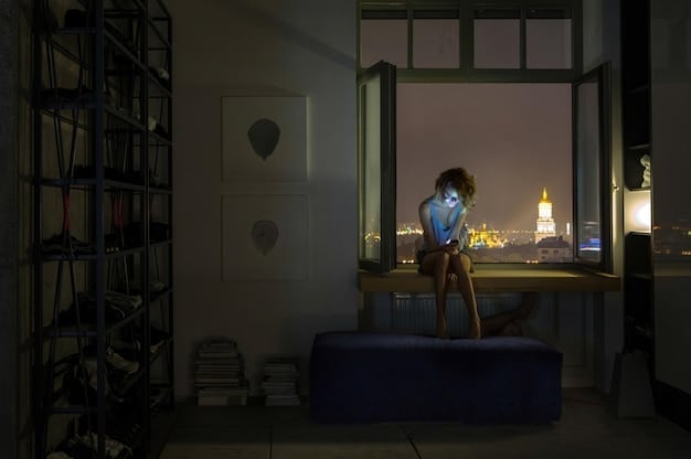 A scene from a suspenseful limited series, featuring a dimly lit room with a character looking anxiously over their shoulder. The composition emphasizes the sense of paranoia and uncertainty.