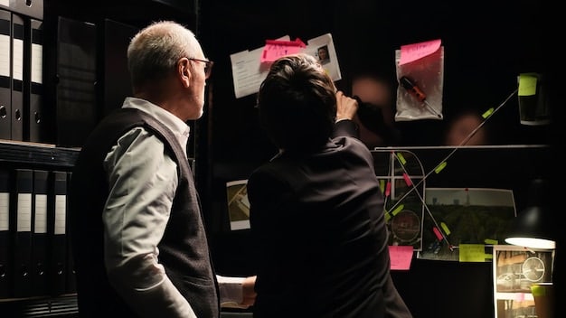 A behind-the-scenes photo showing the production of a high-budget limited series, focusing on the director and lead actors intently discussing a scene.
