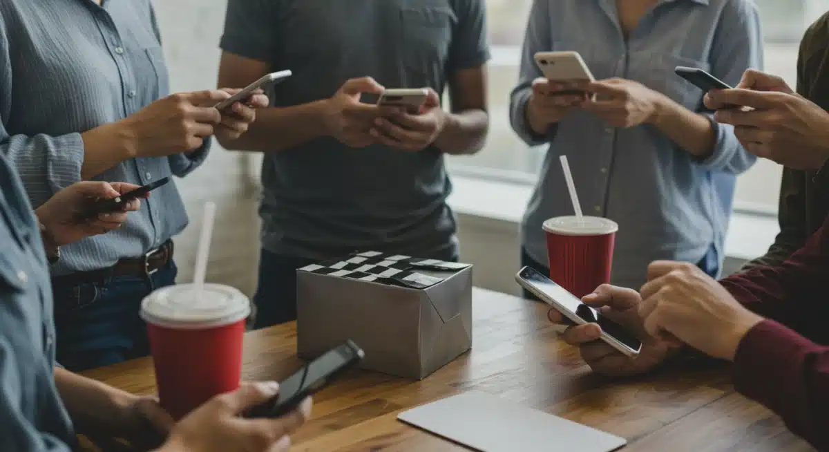 Audiences discussing film premieres, highlighting diverse viewing habits