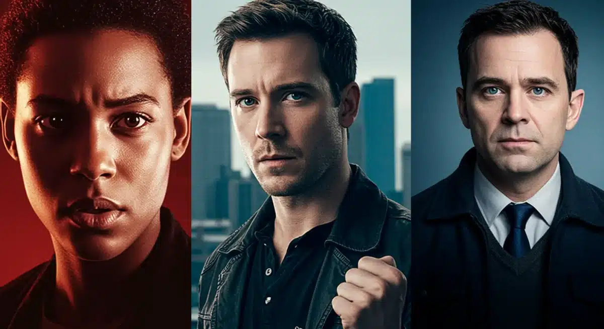 Montage of three popular streaming premiere titles, symbolizing their impact on subscriber growth.