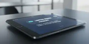 Futuristic tablet showing early access notification for 2026 limited series product tests.