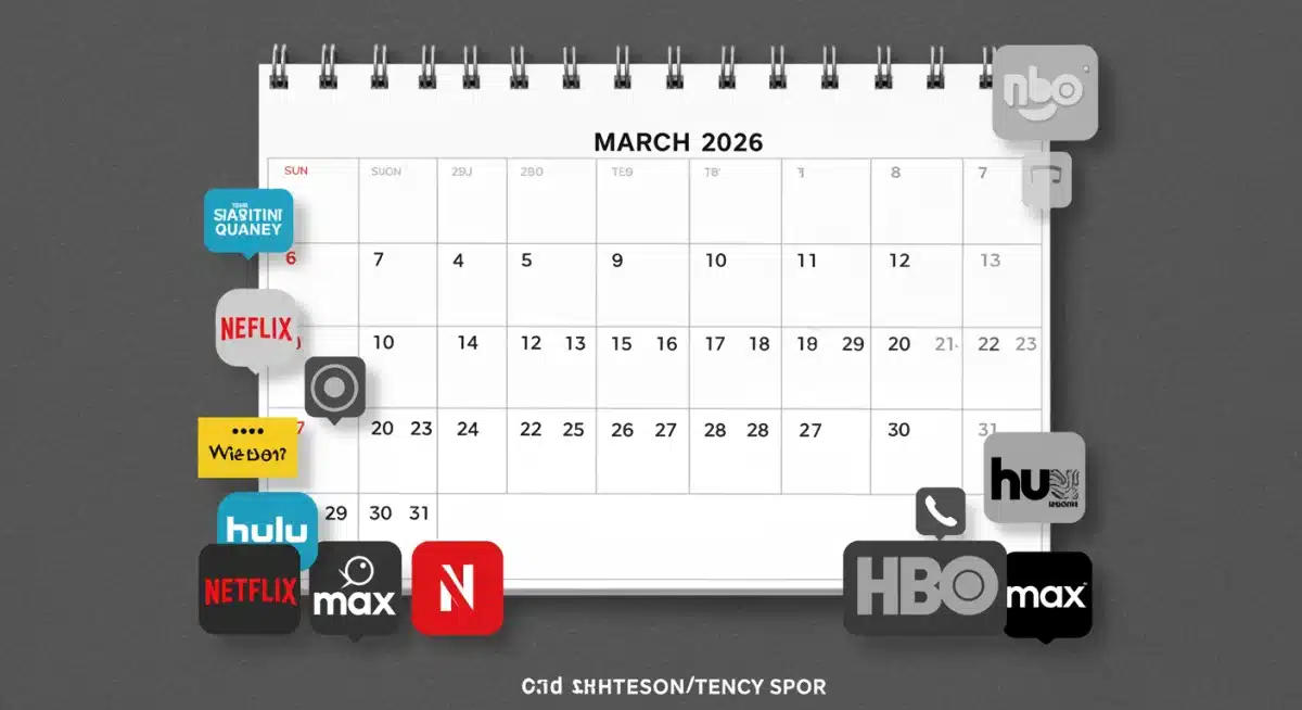Calendar marking March 2026 streaming deadlines