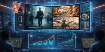 Dynamic visual of cable originals adapting to 2026 ad market with new monetization strategies.