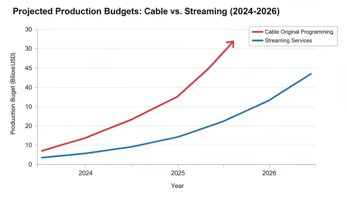 Projected production budget trends for cable and streaming