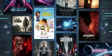 A dynamic collage showcasing ten major movie premieres coming to streaming platforms by mid-2026, featuring diverse genres and vibrant artwork.