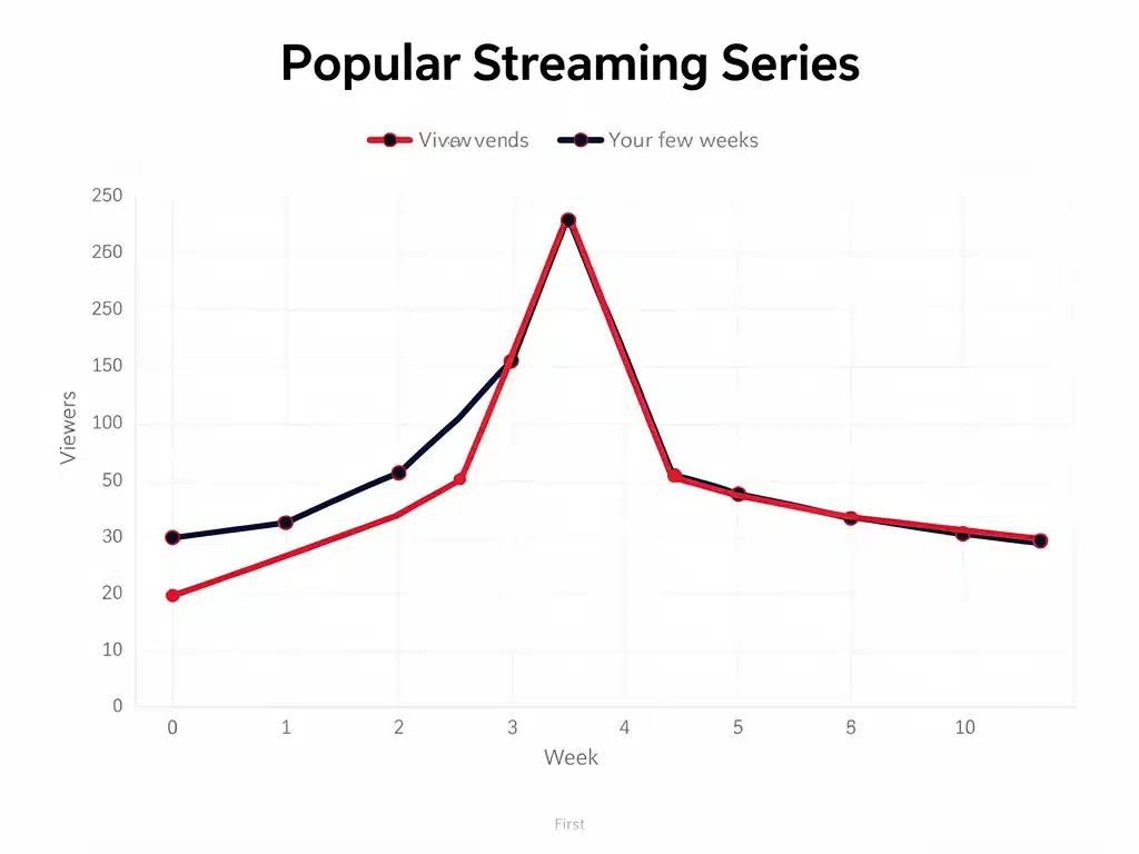 Graph illustrating initial viewership spike and sustained engagement for a streaming premiere