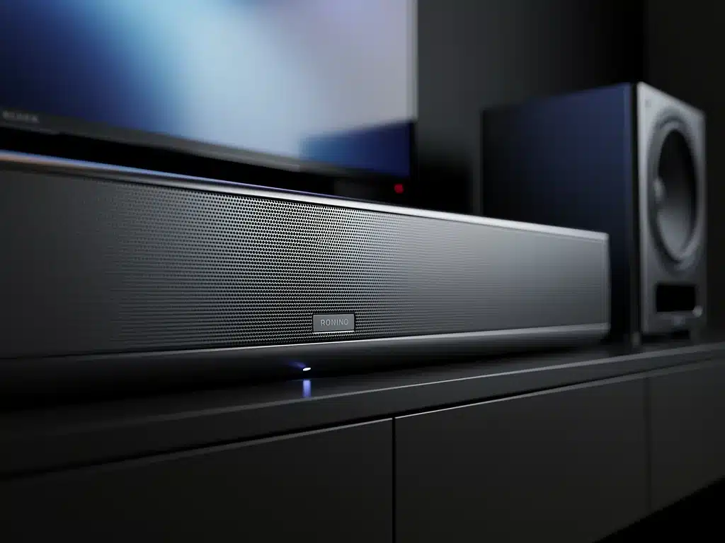 High-fidelity soundbar and subwoofer for immersive audio
