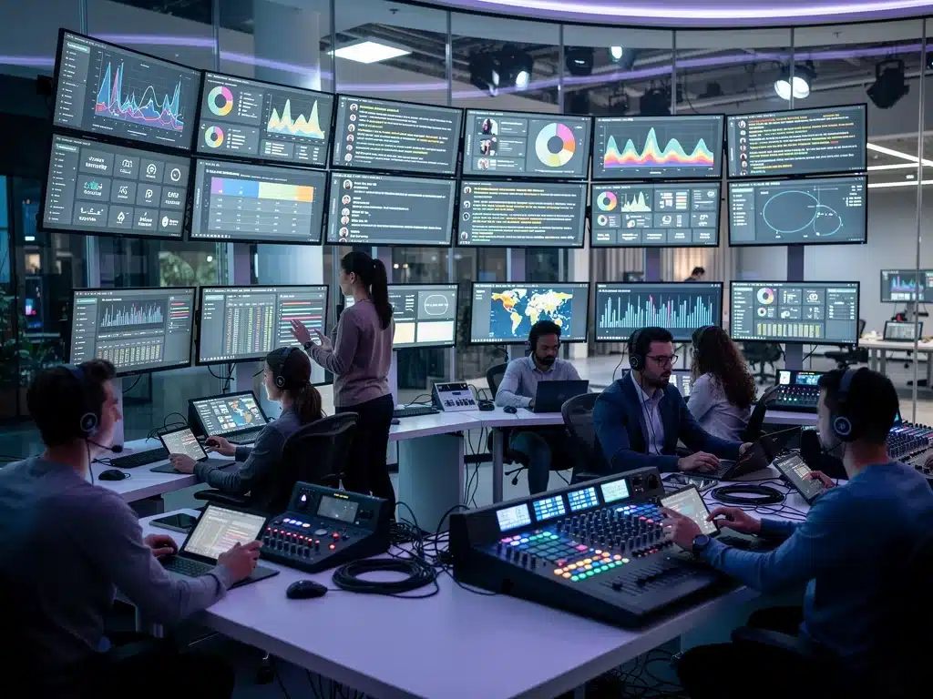 Production control room for interactive cable original content.