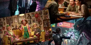 Dynamic collage of scenes from diverse, underrated cable original series, hinting at compelling narratives.