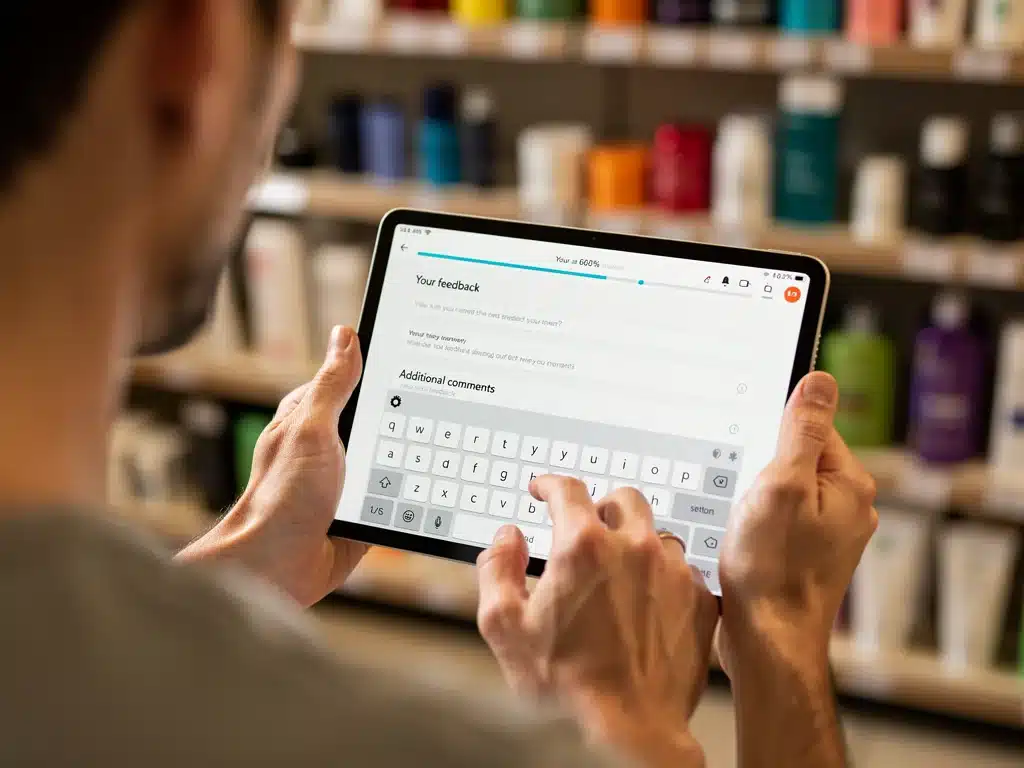 Submitting detailed product feedback through online surveys