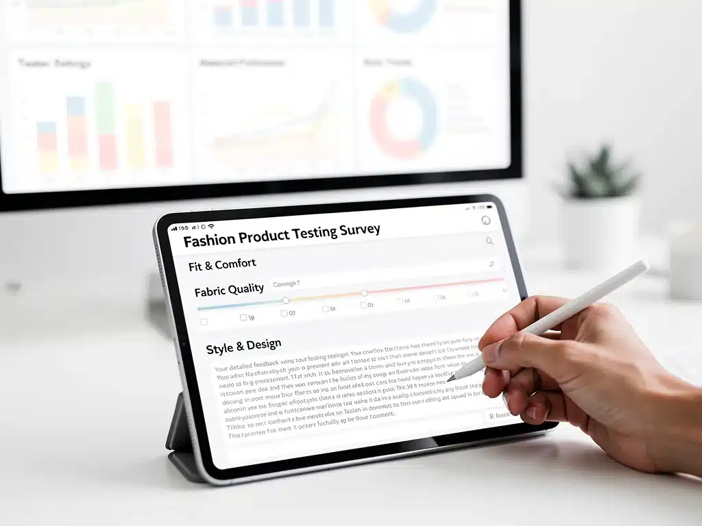 Digital feedback interface for fashion product testing surveys