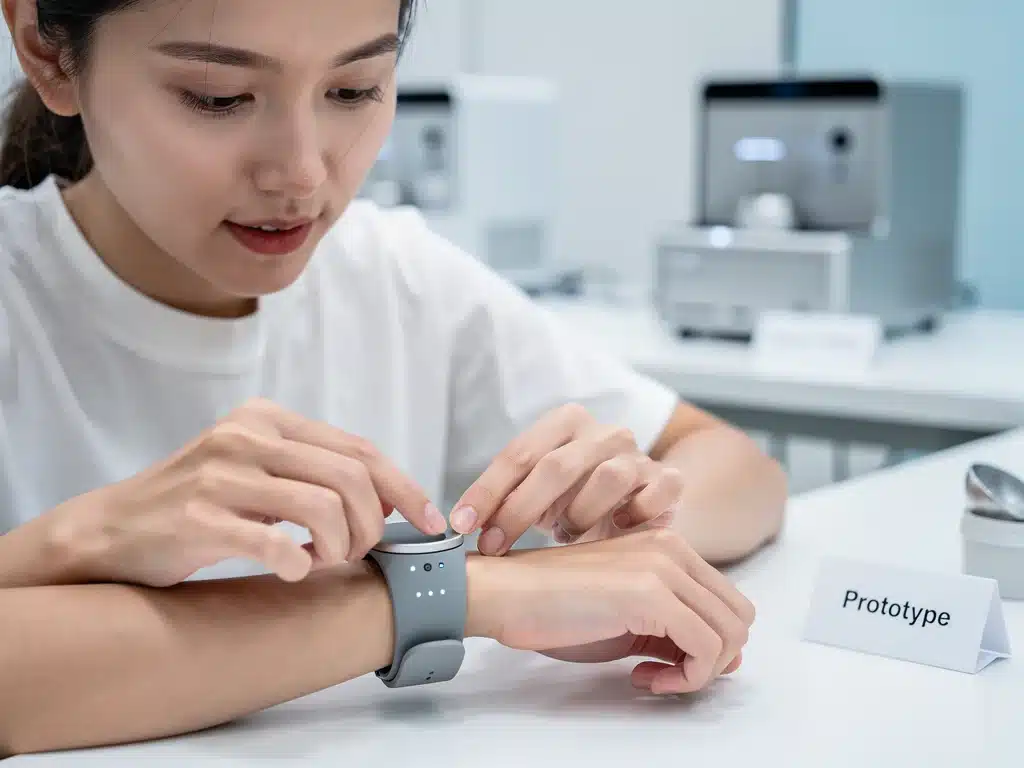 Consumer testing innovative wearable tech in a bright testing environment