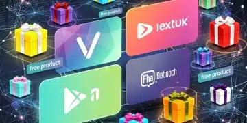 Futuristic digital network connecting limited series platforms with free product offers