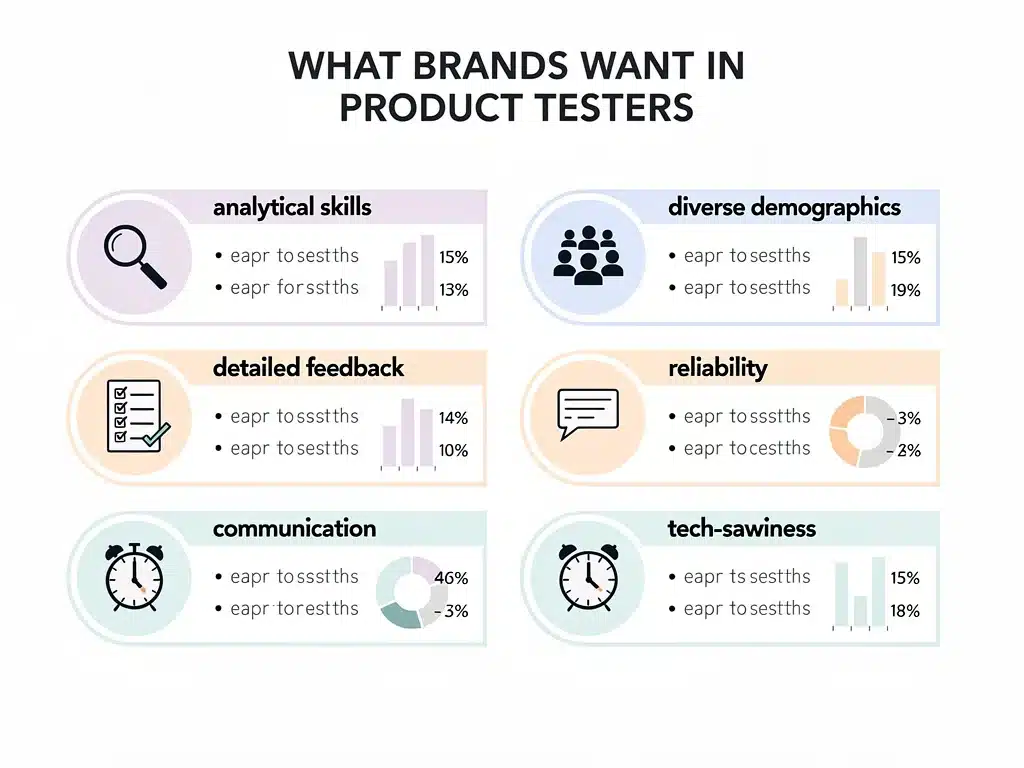 Infographic detailing essential qualities for limited series product testers.