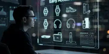 Holographic display with 'Early Access 2026' and premium product icons