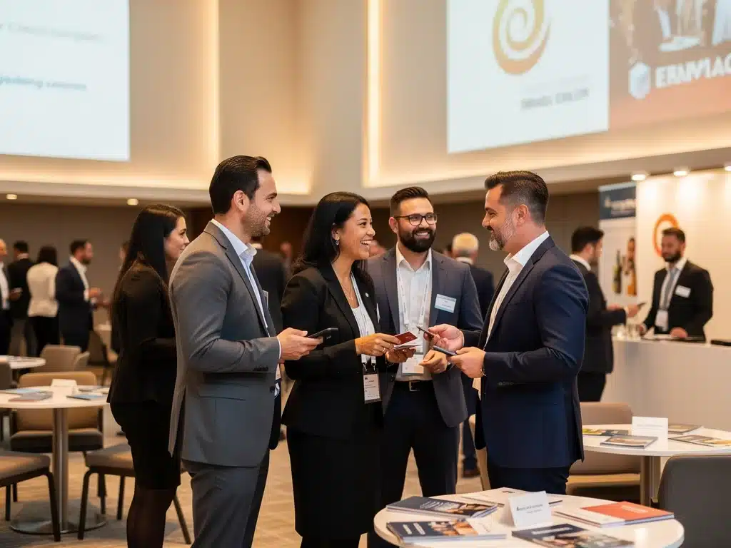 Networking at industry events for brand collaboration opportunities