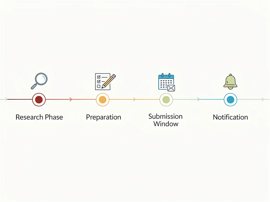 Timeline infographic for limited series product application process